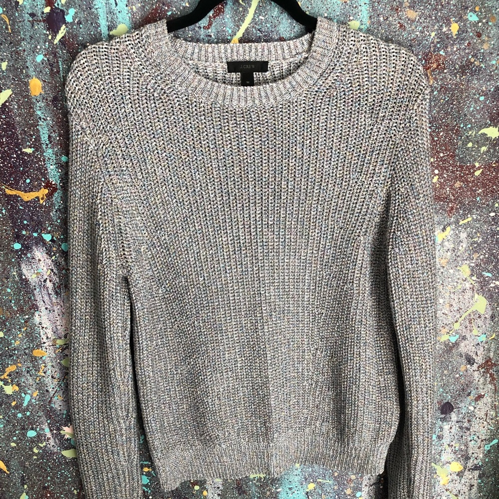 J. Crew Grey Sweater with Woven Sparkly Thread